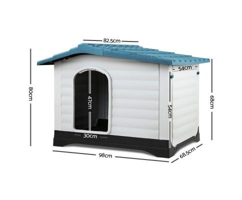 Weatherproof Pet Kennel for Dogs & Cats - Durable Outdoor Dog House, Waterproof & Windproof Shelter - Perfect for Backyard, Camping & Travel (Blue)