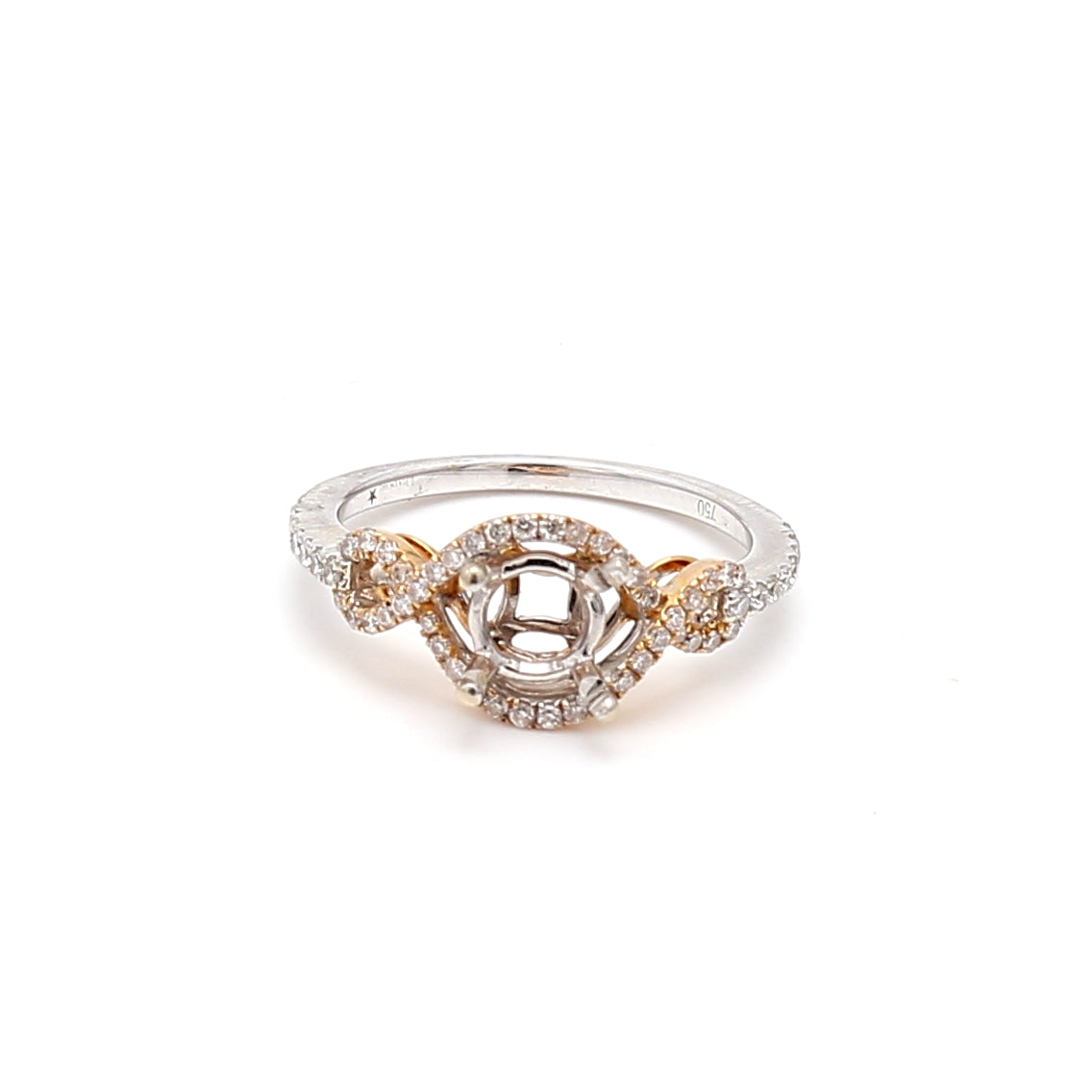 0.10 Carat Round Brilliant H VS1 Diamond 18K White Gold Semi Mount Ring - Perfect for Engagement, Wedding, Anniversary & Everyday Jewelry