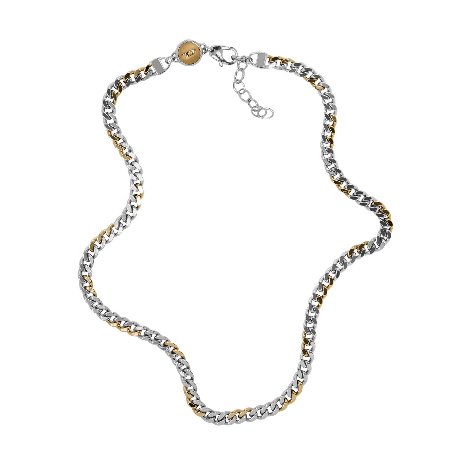 Men's Diesel Stainless Steel Chain Necklace - Heavy Duty Punk Rock Jewelry for Everyday Wear & Gifts