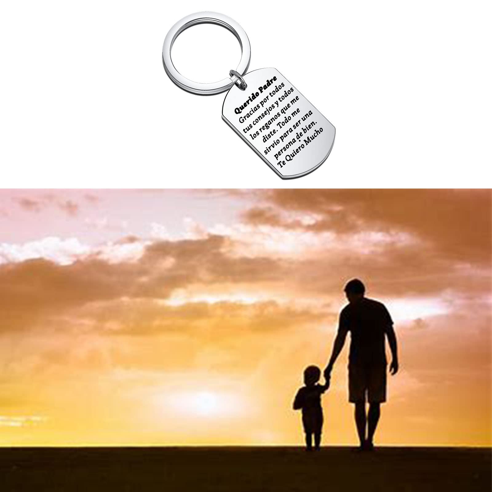 Spanish Gifts for Dad - Querido Padre Keychain | Engraved Father's Day Gift for Spanish-Speaking Dads | Perfect for Birthday, Father's Day & Special Occasions