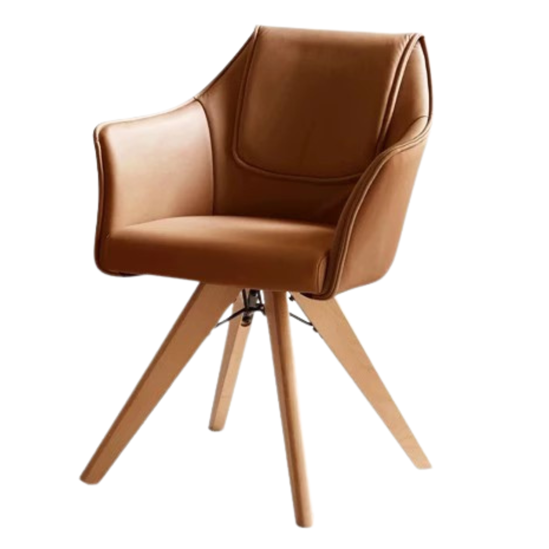 360° Swivel Beech Solid Wood Soft Chair - Ergonomic Comfort for Living Room, Office & Study