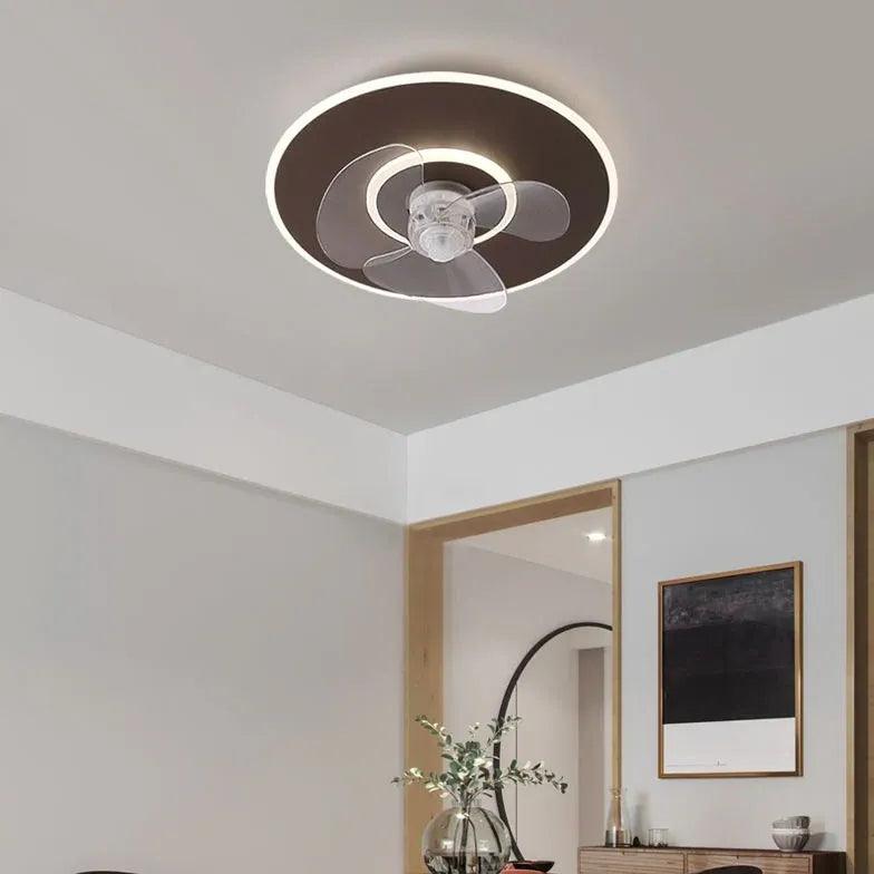 Modern Round Noodle Ceiling Fan with LED Light - Perfect for Living Room, Bedroom & Kitchen Air Circulation