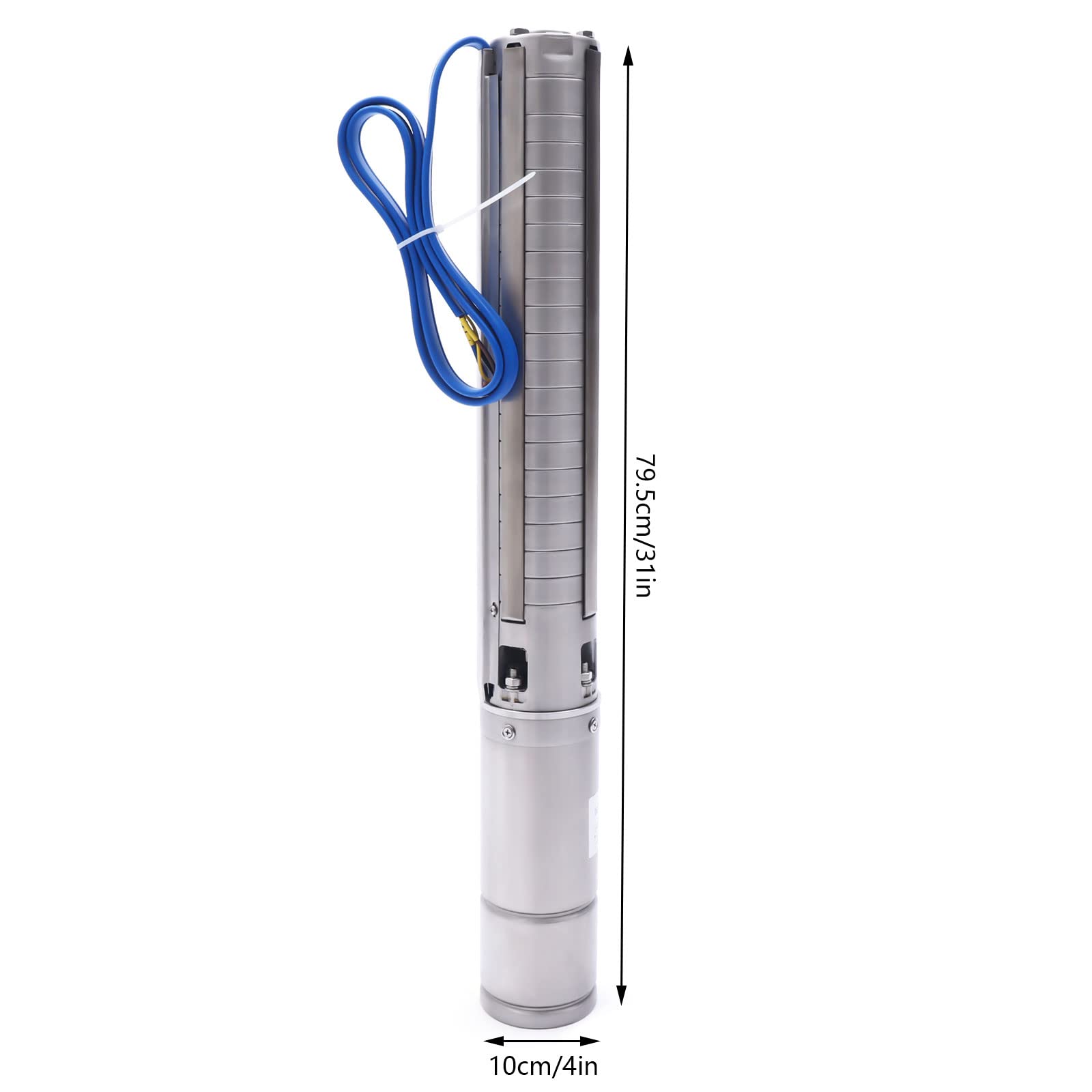 1500W Solar Water Pump - 4 Inch Stainless Steel Submersible Well Pump for Irrigation, Pool & Garden - 110V Solar Powered Pump with High Efficiency - Perfect for Off-Grid Farming, Water Features & Emergency Backup