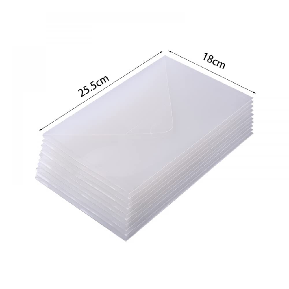 10 Pack 10x7 Inch Large Stamps and Dies Storage Pockets - Durable Reusable Plastic Envelopes for Craft Organization - Perfect for Cutting Dies, Stencils, Embossing, Paper & Card Crafts - Ideal for Scrapbooking, Card Making & DIY Projects