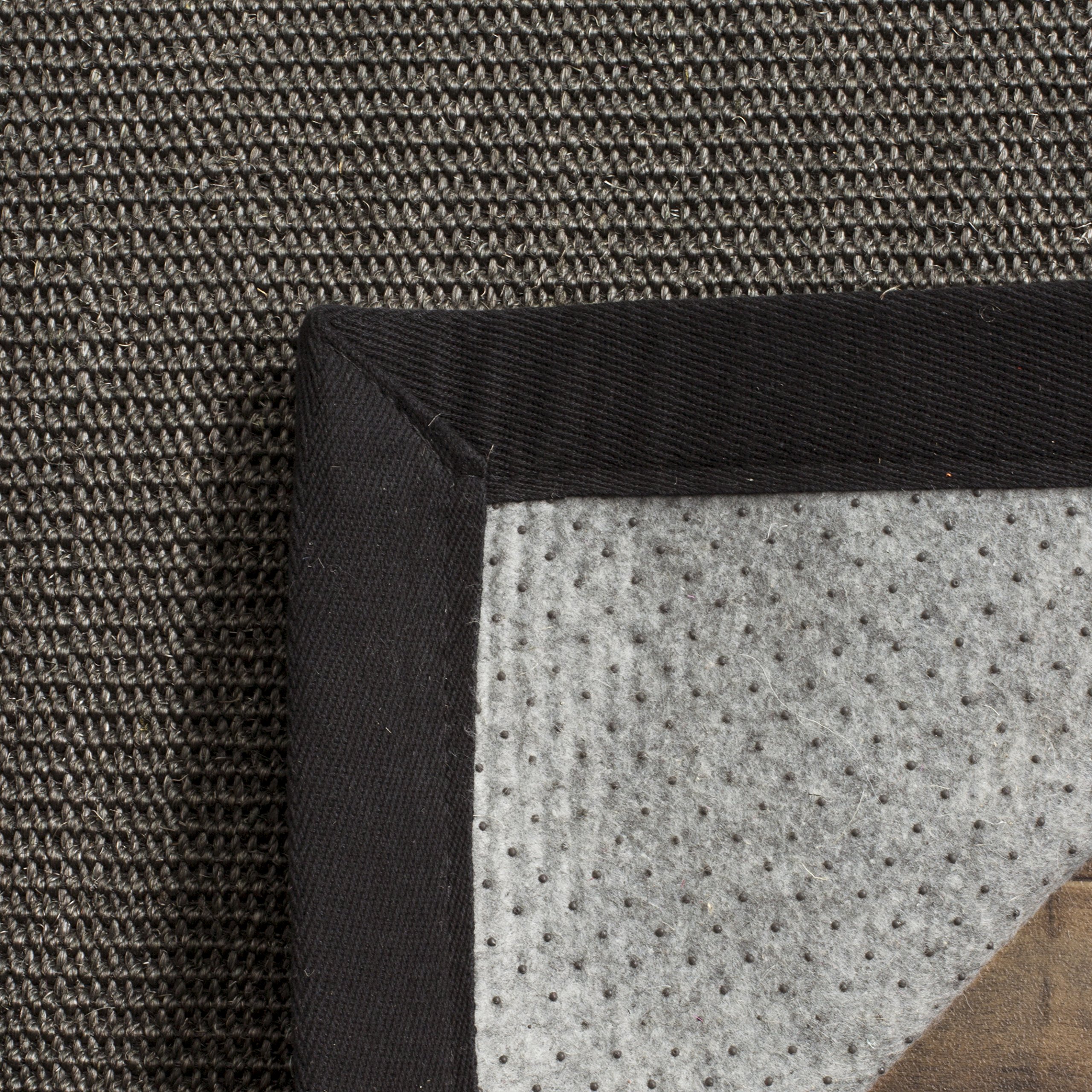 SAFAVIEH Natural Fiber Collection 5' x 8' Charcoal Sisal Border Area Rug - Durable Easy-Care Indoor Rug for High Traffic Living Room, Bedroom, Office & Entryway - NF441D
