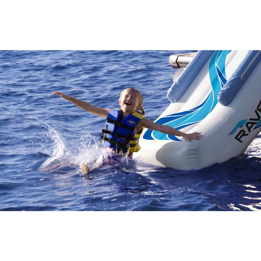 Best Inflatable Pontoon Slide for Rave Parties - Heavy Duty, Waterproof, Fun for Adults & Kids - Perfect for Pool, Beach, and Backyard Summer Fun