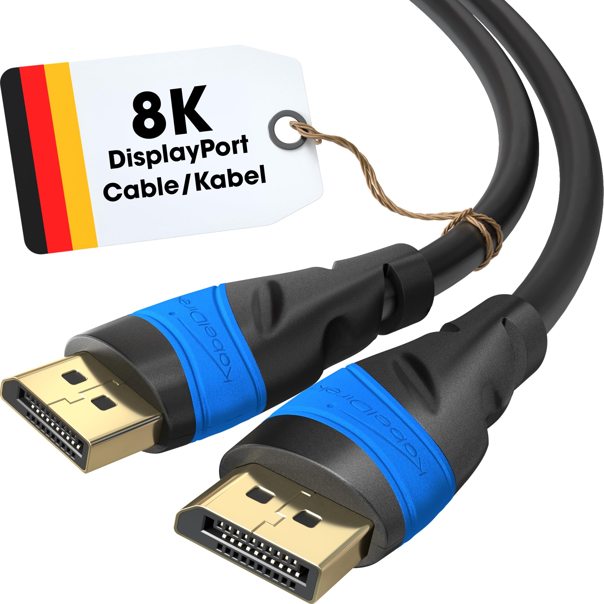 KabelDirekt 8K DisplayPort Cable 3m - High Speed DP Cable for PC, Laptop & Monitor - 4K@60Hz, 144Hz Gaming, Dolby Audio - German Engineered (Black) | Perfect for Home Office, Gaming Setup & Professional Workstations