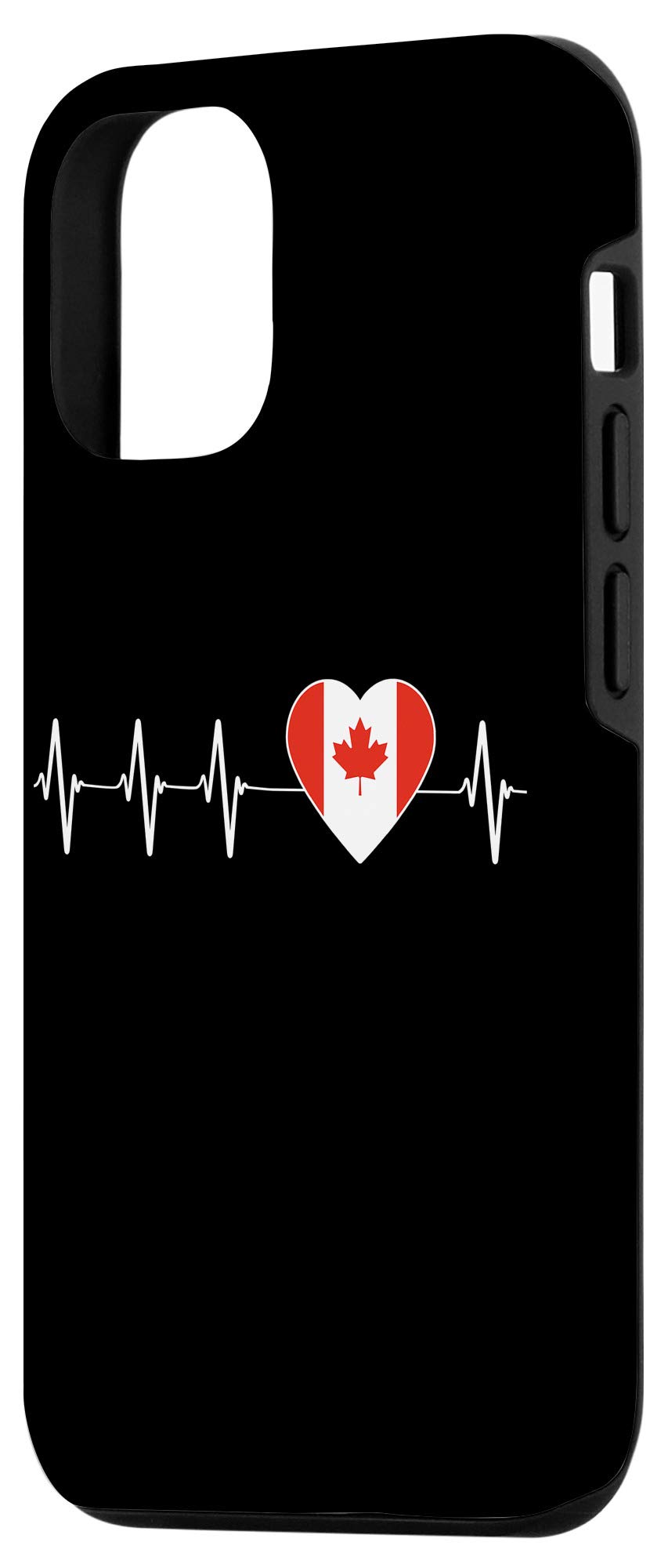 iPhone 12/12 Pro Case - Canadian Flag Heartbeat Design - I Love Canada Phone Cover with Heart Pulse Pattern - Perfect for Travelers & Canada Lovers