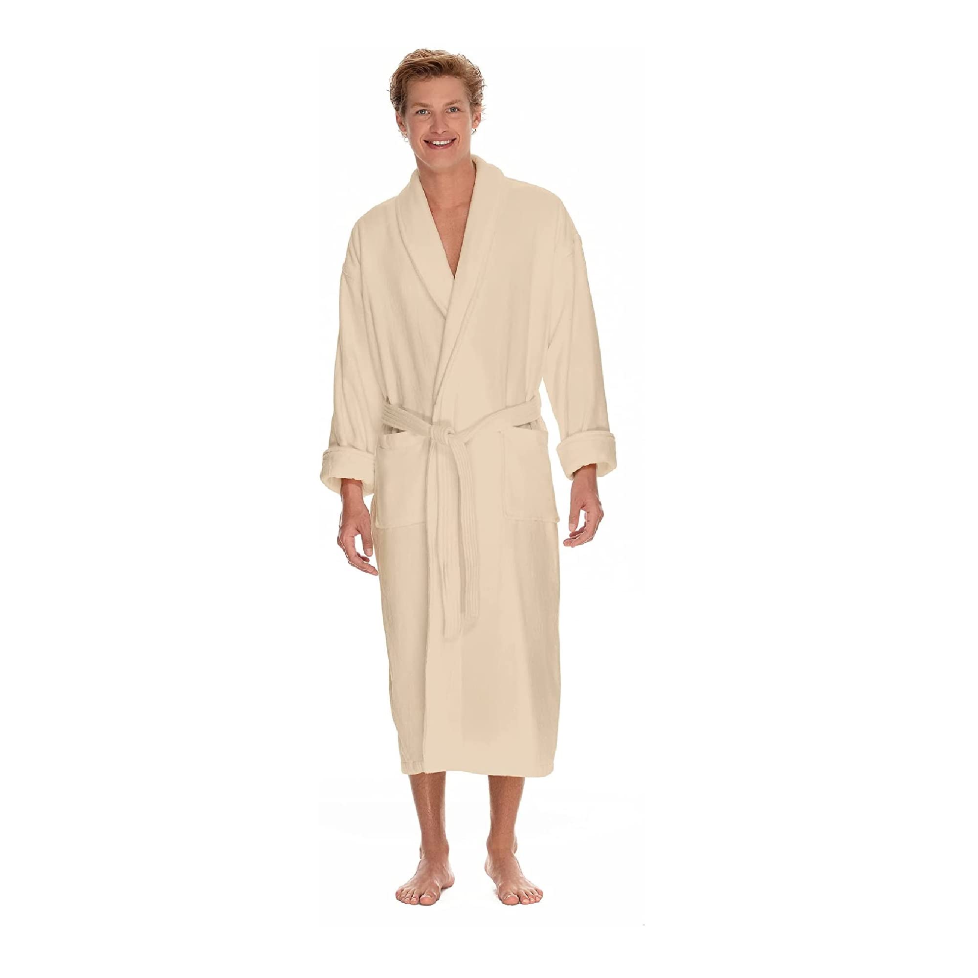 Boca Terry Men's Soft Waffle Knit Robe - Long Plush Spa Bathrobe for Men - Luxury Hotel & Resort Wear - Perfect for Relaxation, Lounging & After Shower Comfort