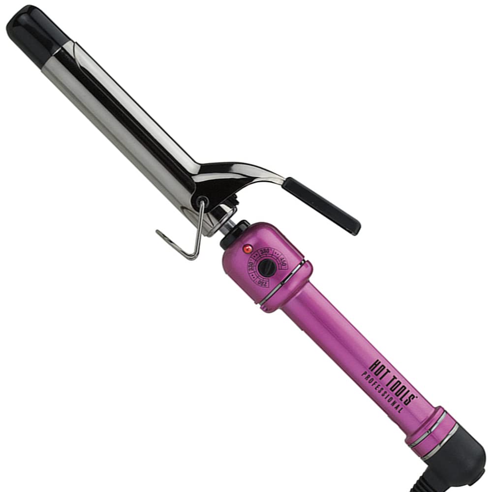 Professional Pink Titanium Curling Iron 1 Inch - Hot Tools Salon-Grade Hair Wand for Long Lasting Curls & Waves - Perfect for Home Styling, Weddings & Special Occasions