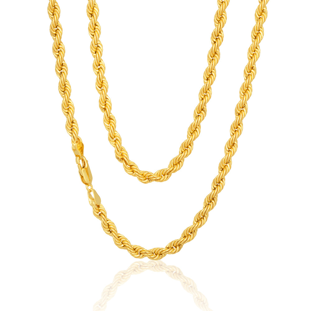 9ct Gold Filled Rope Chain Necklace 45cm (18 Inches) 80 Gauge - Elegant Jewelry for Women, Perfect for Layering, Gift Giving & Everyday Wear
