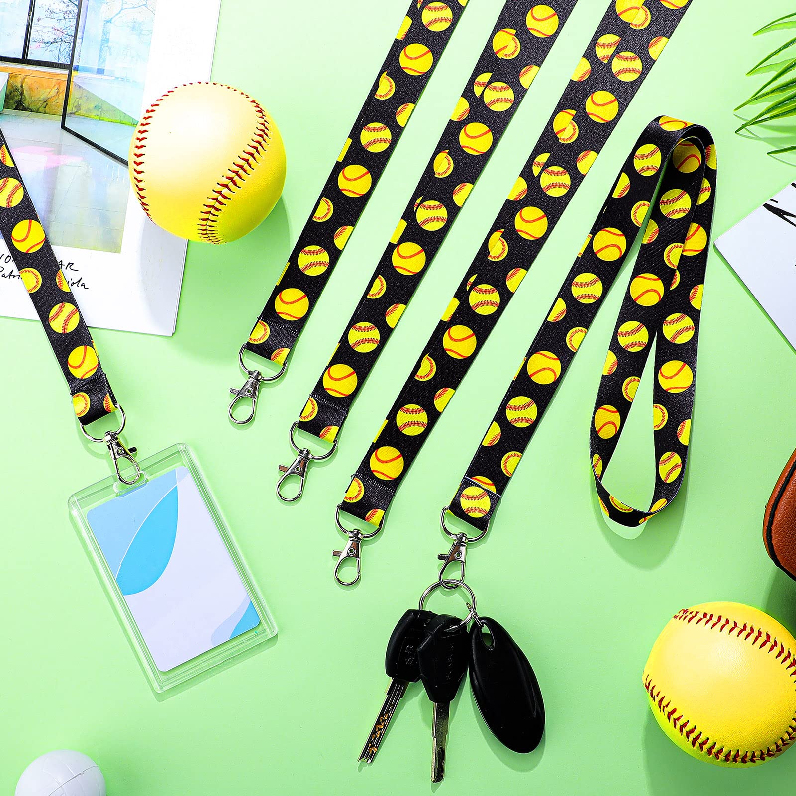 20 Pcs Sports Lanyards Keychains - Football, Basketball, Soccer - Team Gifts for Fans & Players
