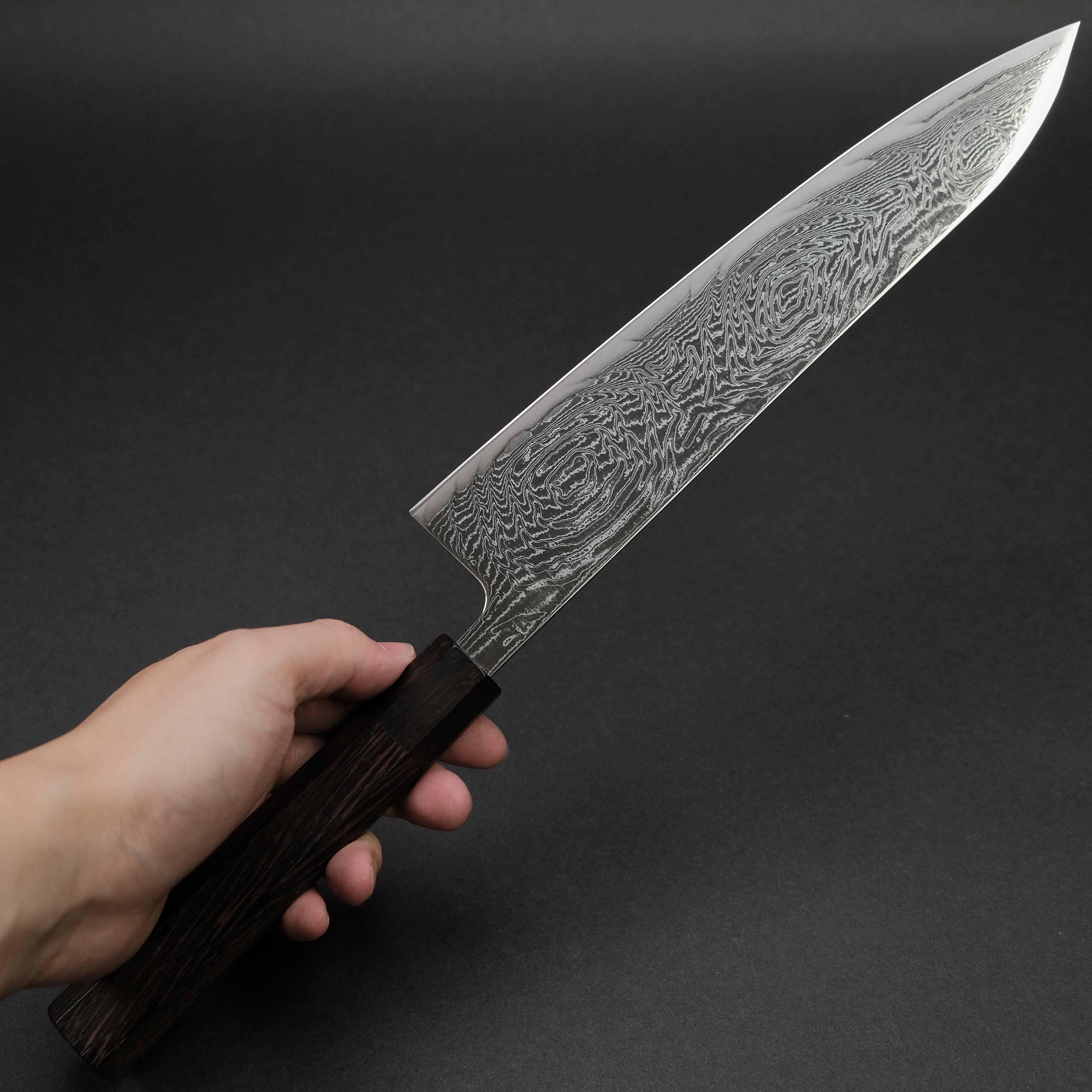Hitohira Futana Nickel Damascus Gyuto 240mm Japanese Chef Knife with Tagayasan Wood Handle - Professional Kitchen Tool for Slicing, Dicing & Meat Cutting