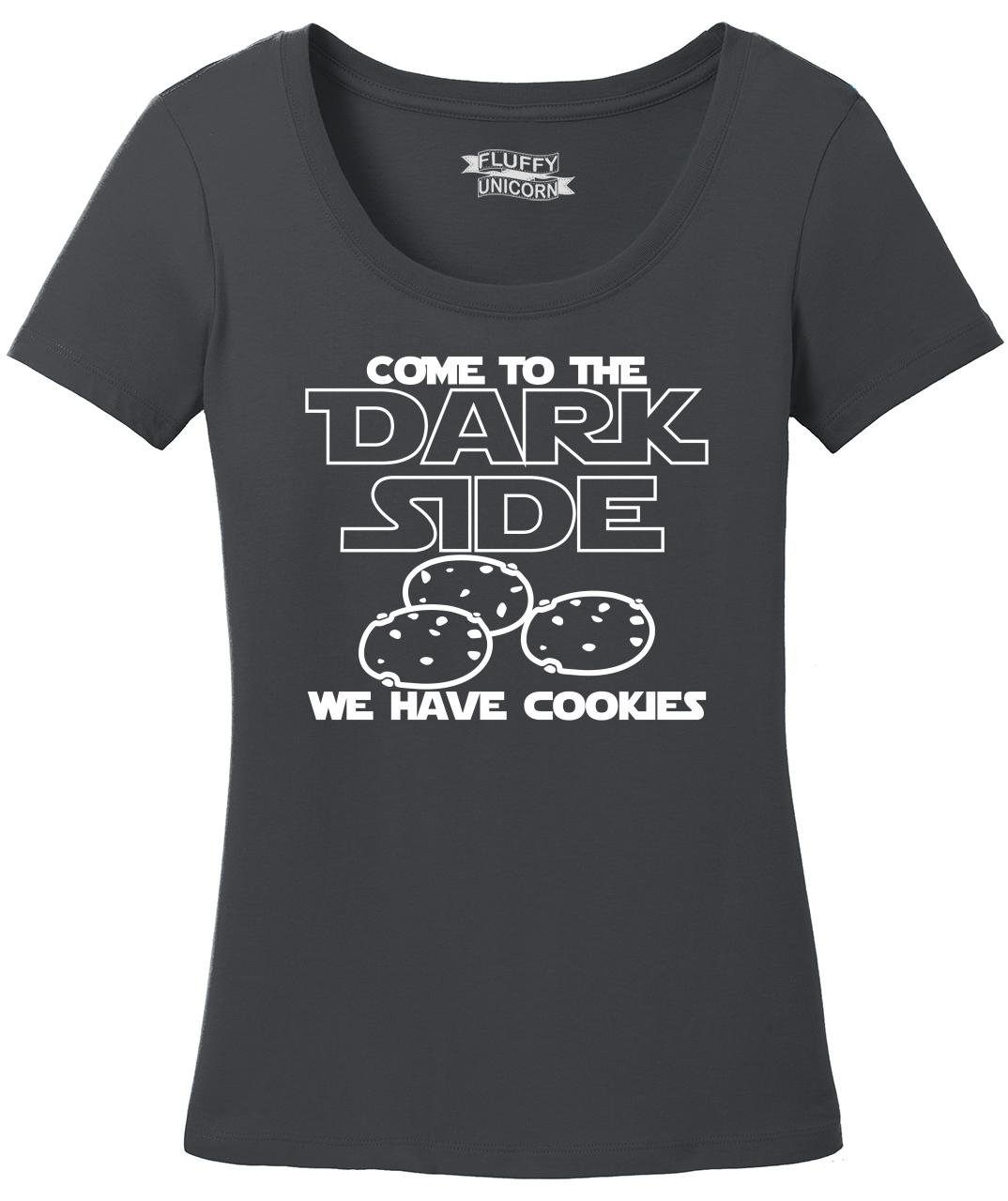 Funny Dark Side Cookies T-Shirt for Women - Comical Star Wars Nerd Tee - Perfect for Cosplay, Gifts & Geek Fashion