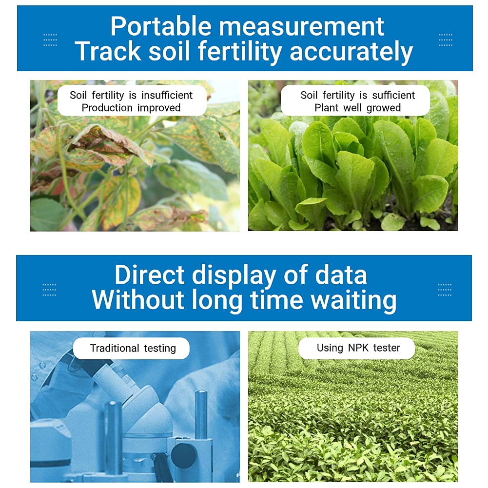 Zerodis Digital Soil Tester Kit - NPK Nutrient Analyzer with Silver Case, High Sensitivity Probe & 0.1 Level Resolution for Smart Plant Fertilization | Gardening Tool for Indoor/Outdoor Plants, Lawn, Farm & Hydroponics
