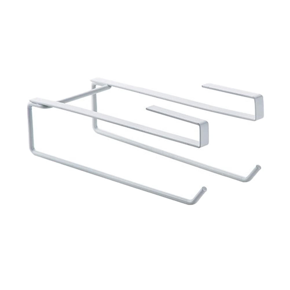No-Drill Cabinet Towel Holder - Wall Mounted Paper Towel Rack for Kitchen, Bathroom & Office | Space-Saving Under Cabinet Storage Solution (White)