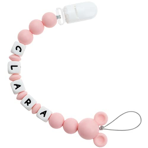 Personalized Stroller Clip with Custom Name - Pink Baby Stroller Accessory for Diaper Bags, Toys & Essentials - Perfect for Newborns & Toddlers