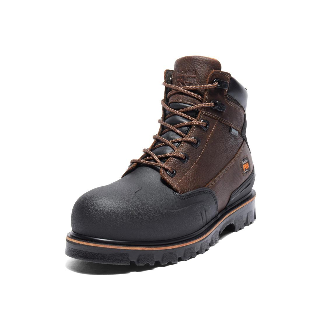 Rigmaster 6 Inch Steel Toe Waterproof Work Boots for Men - Brown Safety Shoes for Construction, Warehouse & Outdoor Work