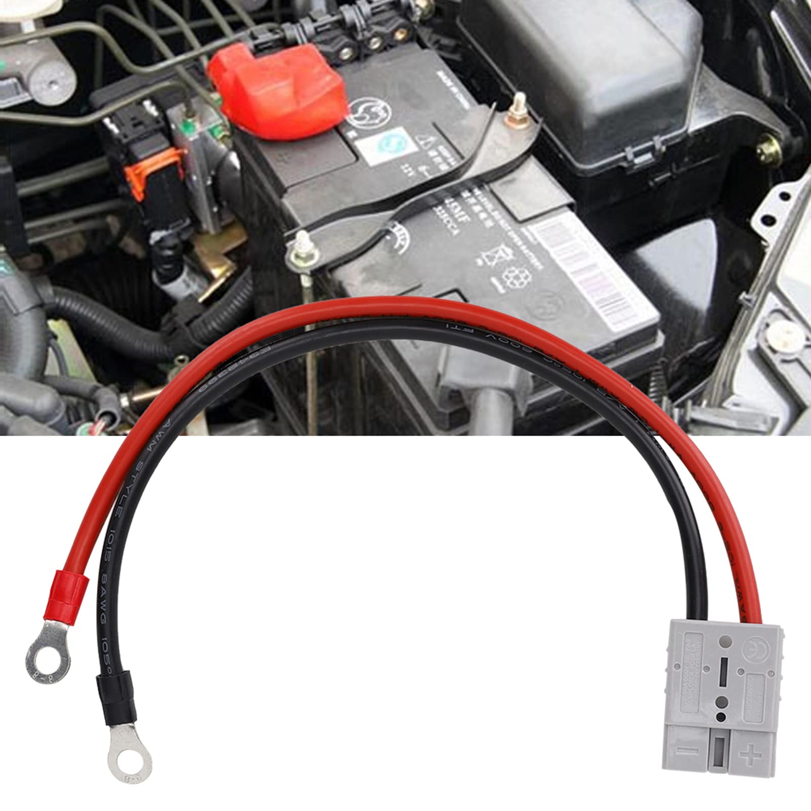 50A 600V Forklift Battery Charger Connector with Extension Cable - Heavy Duty Charging Plug for Electric Forklifts, Warehouse Equipment & Industrial Vehicles - Perfect for Charging Stations, Distribution Centers & Manufacturing Facilities