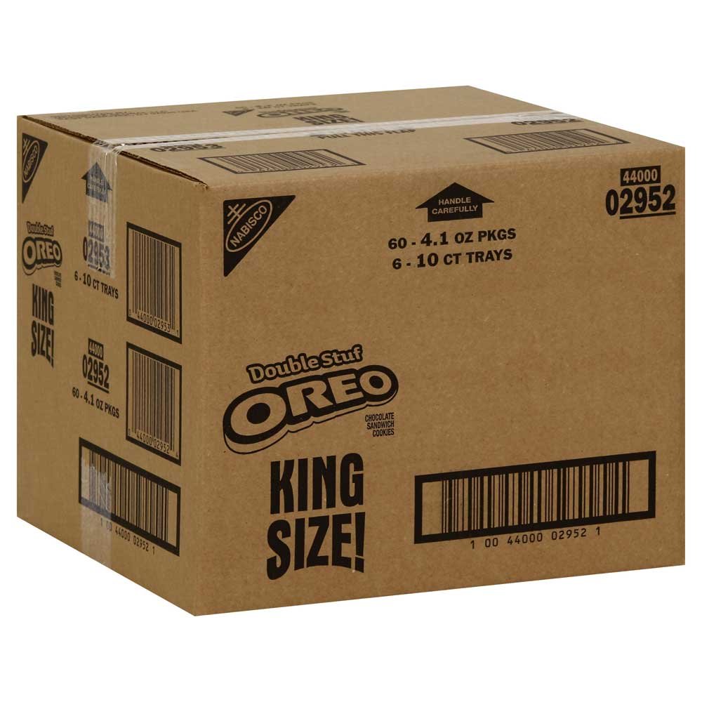Oreo Double Stuf Chocolate Sandwich Cookies King Size - 6 Packs (10 x 4.1 oz) - Perfect for Snacking, Parties & Lunchboxes