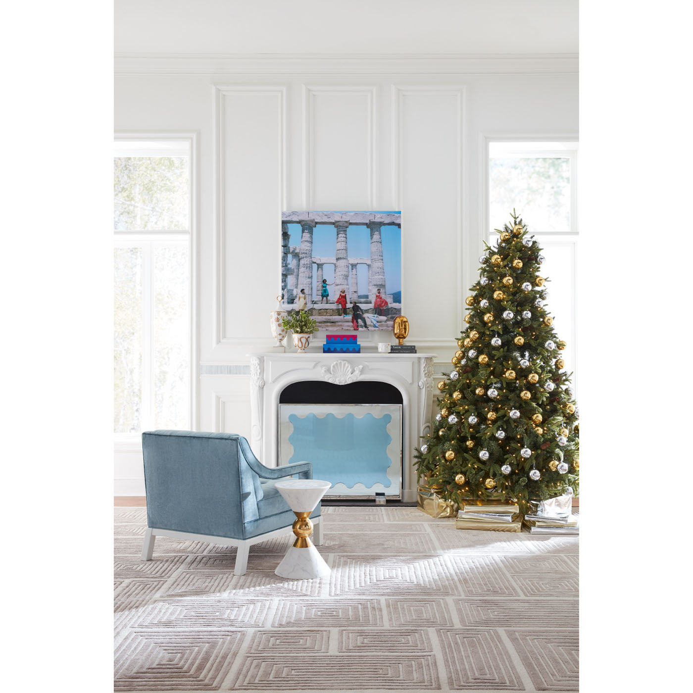Hand Knotted Blocks Rug - Premium Wool Area Rug for Living Room, Bedroom, and Nursery - Non-Slip Durable Floor Decor for Home & Office