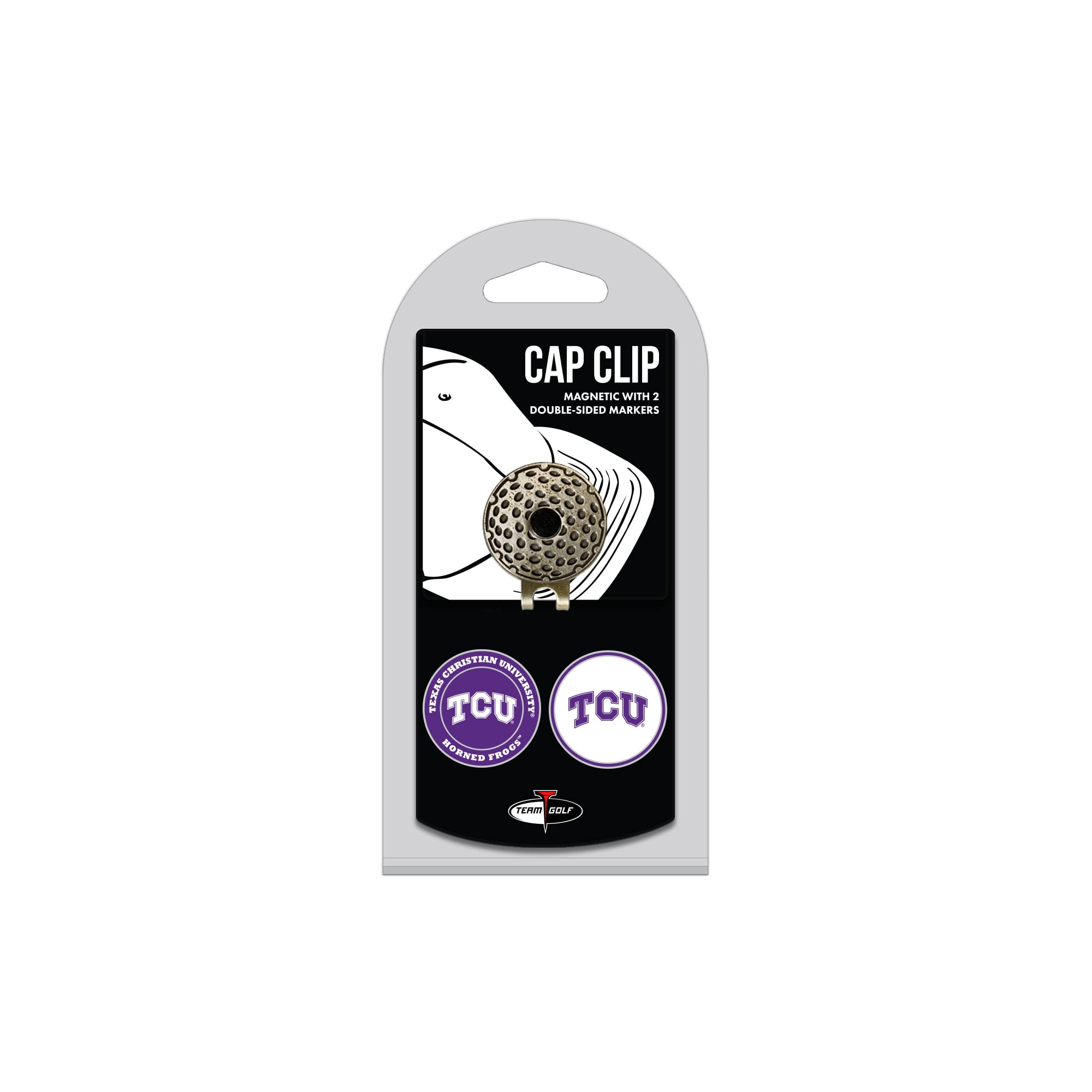 Team Golf NCAA Golf Cap Clip with 2 Removable Double-Sided Enamel Magnetic Ball Markers - Easy Hat Attachment for Golf Accessories | Perfect for Golf Tournaments, Practice Sessions & Course Play