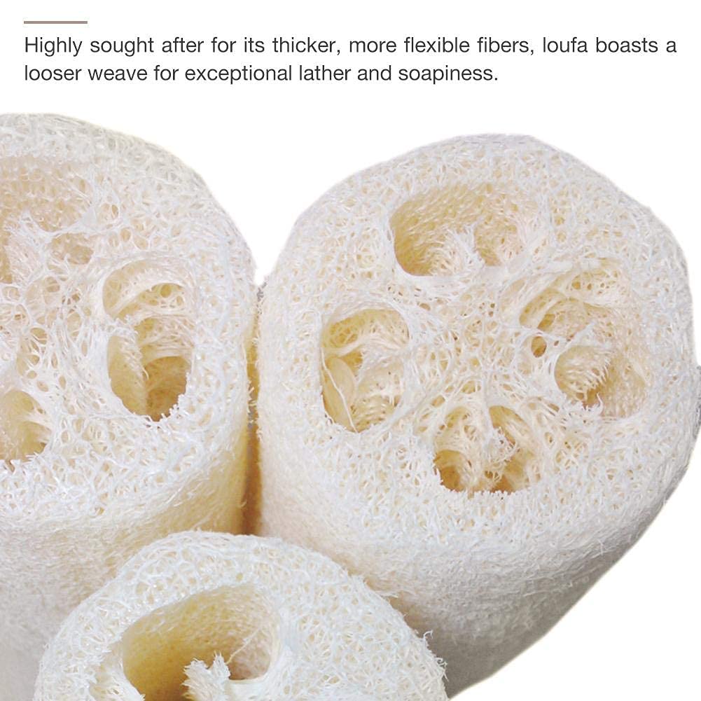 5-Pack Premium Natural Loofah Sponge - Exfoliating Body Scrubber for Shower, Bath & Spa | Eco-Friendly Loofah Sponge for Skin Care, Kitchen & Dish Cleaning | Perfect for Exfoliation, Detox & Relaxation