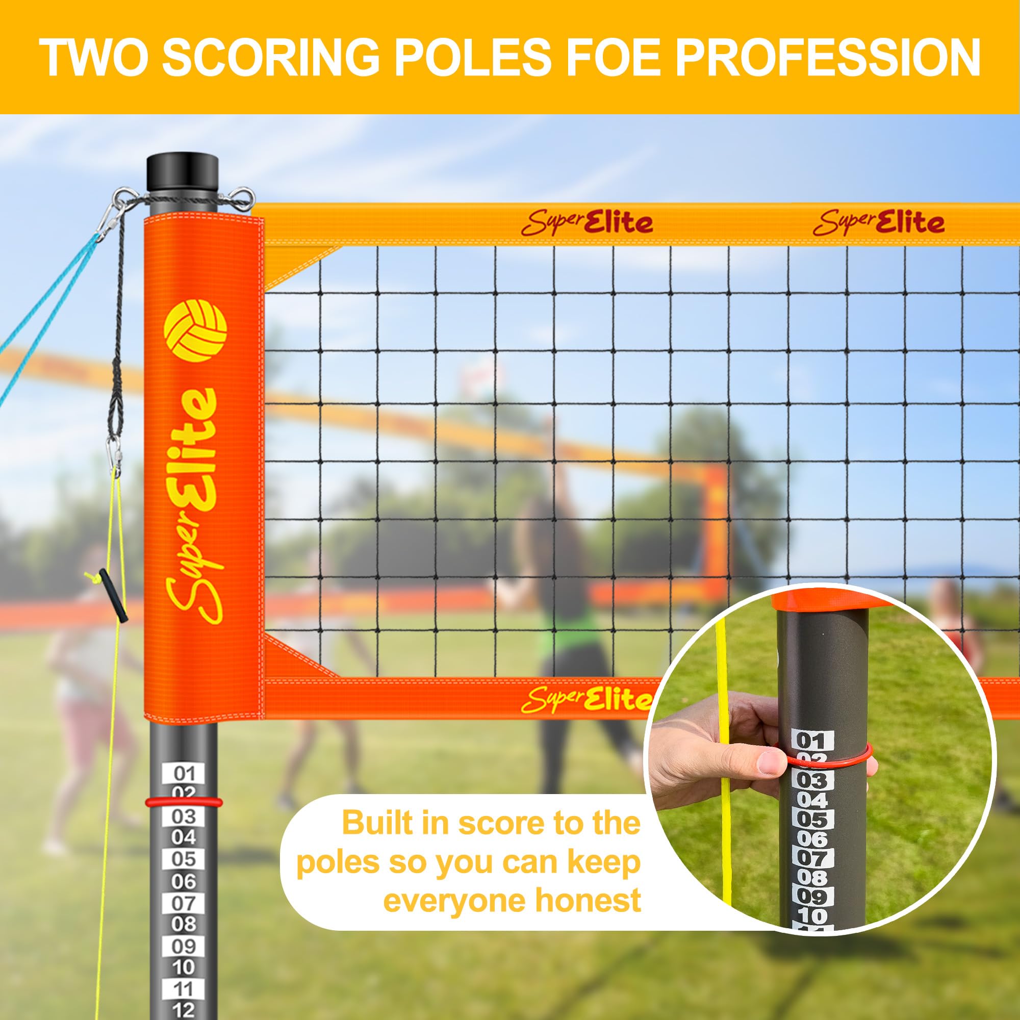 Professional Heavy Duty Volleyball Net with Aluminum Poles for Backyard, Outdoor & Beach Games | Perfect for Backyard BBQs, Beach Parties & Sports Training
