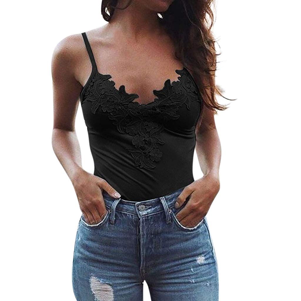 Sexy Sleeveless Lace Patchwork Tank Top for Women - Beachwear Blouse & Essential Summer Top | Perfect for Vacations, Pool Parties and Date Nights