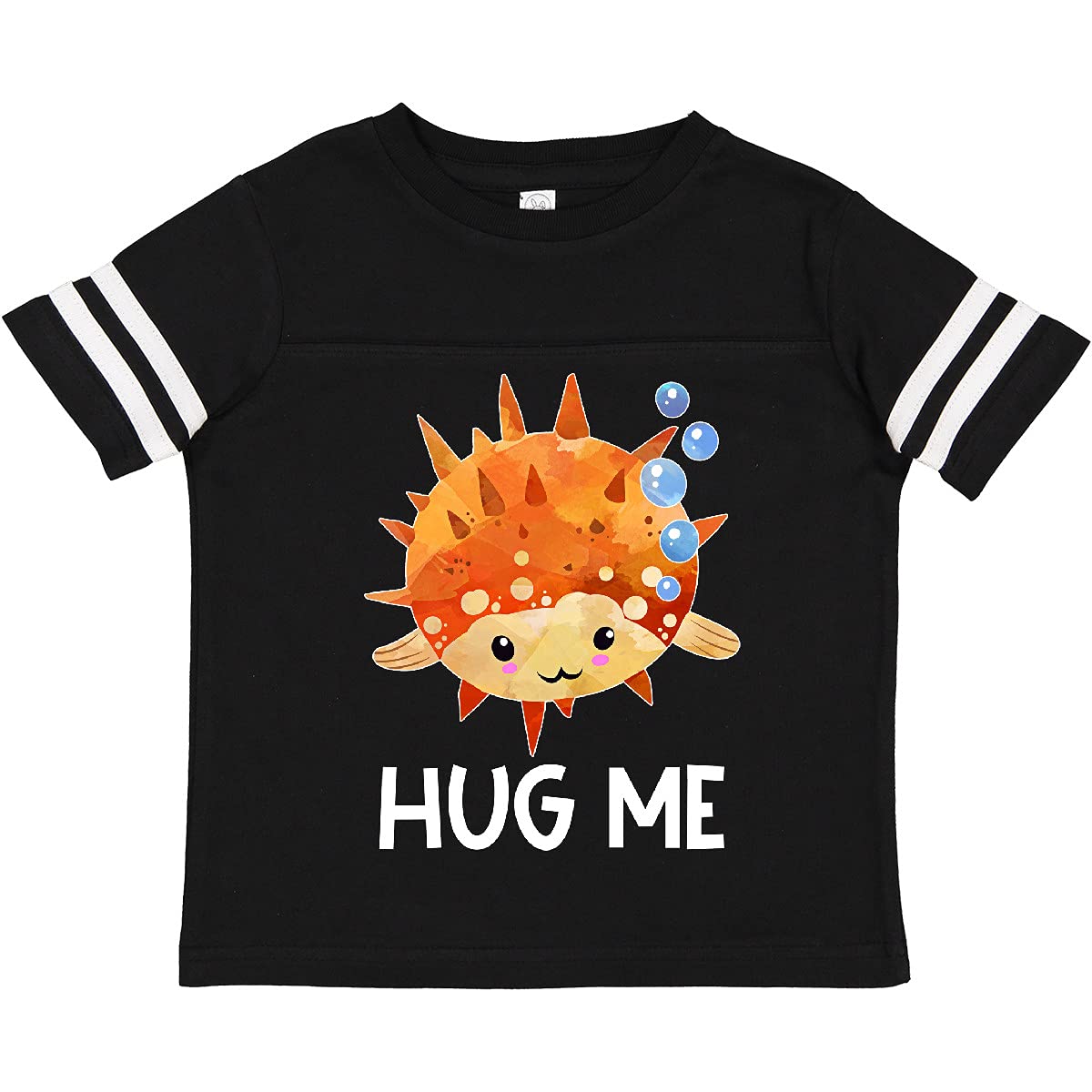Inktastic Hug Me Cute Pufferfish with Bubbles Toddler T-Shirt - Soft Cotton Kids Tee for Boys & Girls - Perfect for Playdates, Beach Outings & Family Photos