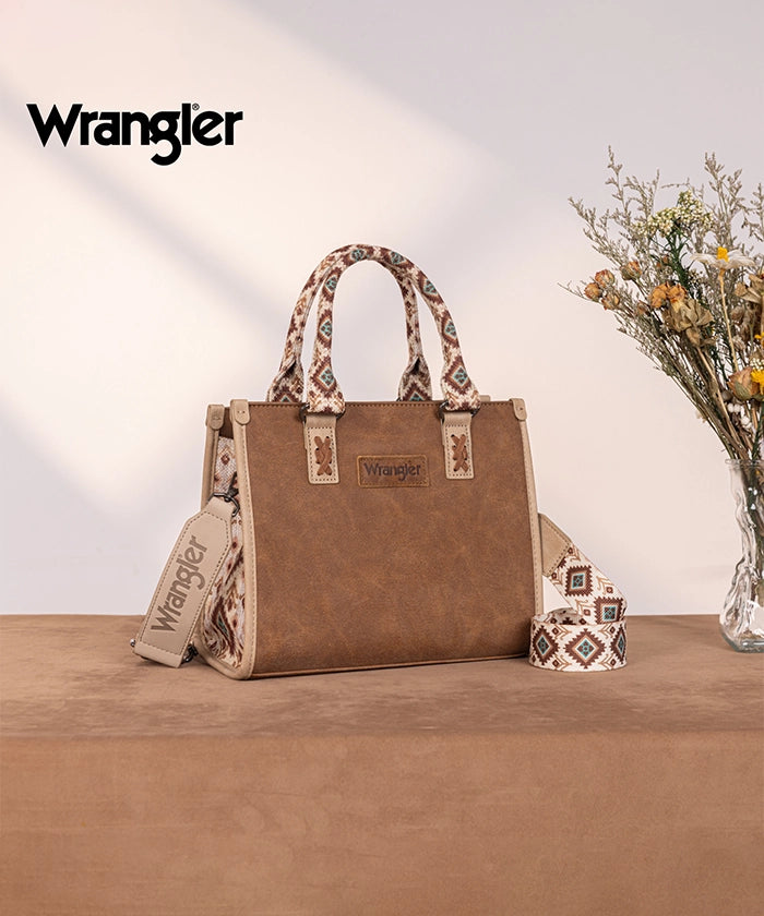 Wrangler Aztec Print Tote Bag for Women - Stylish & Durable Cotton Shoulder Bag - Perfect for Shopping, Beach, Work & Travel