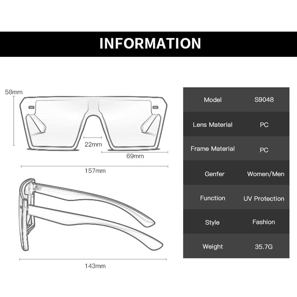 Stylish Oversized Square Sunglasses for Women & Men - UV Protection, Trendy Fashion Accessory for Summer, Beach, and Outdoor Activities