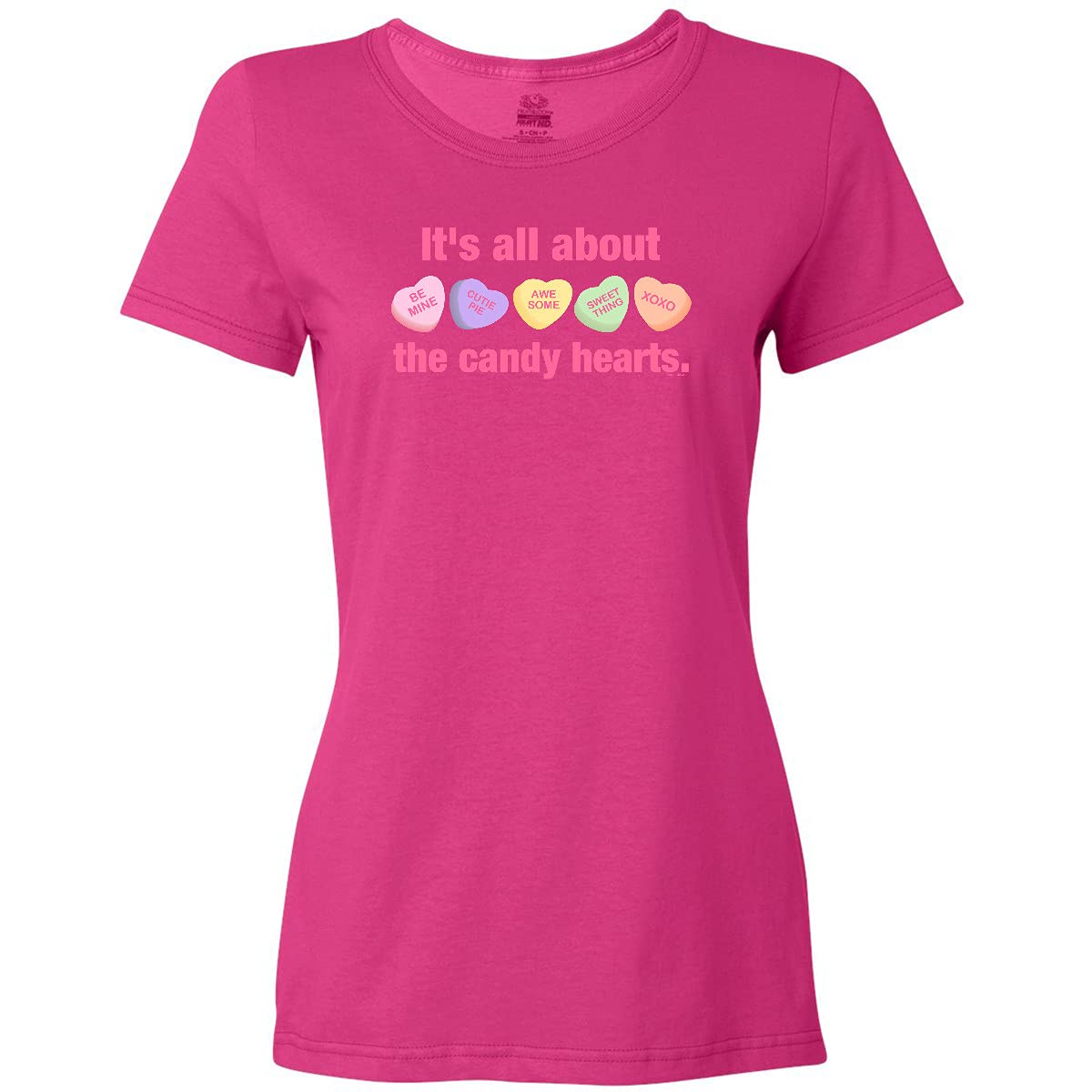 Inktastic Candy Hearts II Women's T-Shirt | Valentine's Day Love Graphic Tee | Cute Casual T-Shirts for Women | Perfect for Date Nights & Galentine's Gifts