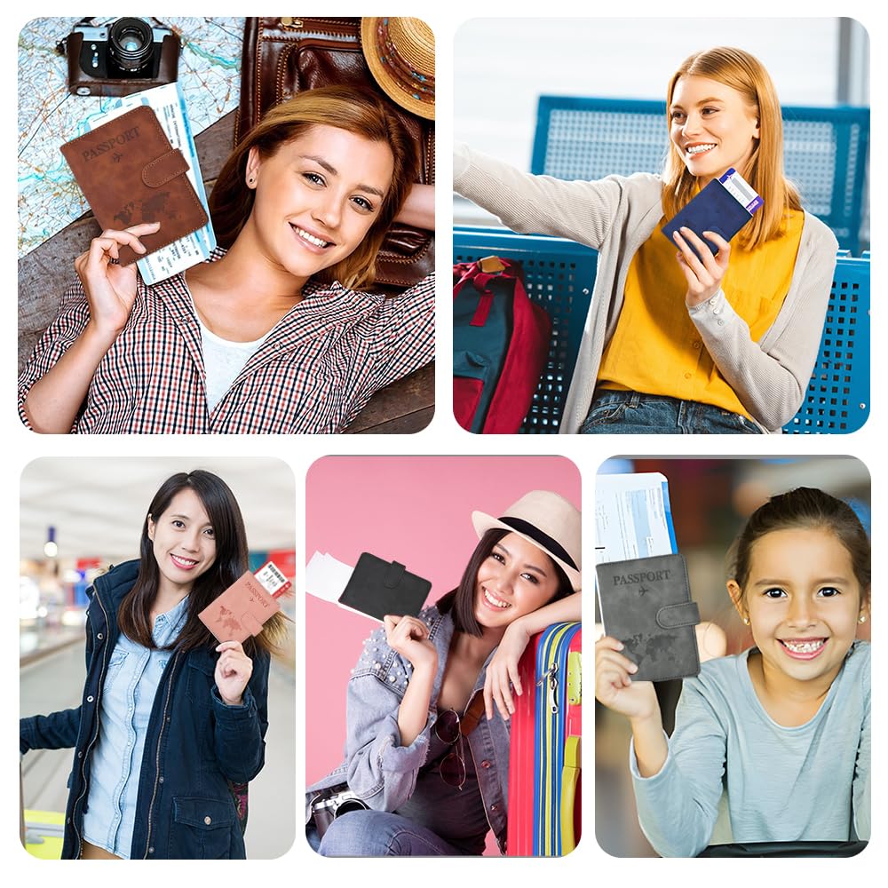 RFID Passport Holder - PU Leather Travel Wallet with Card Slots for Secure Journeys