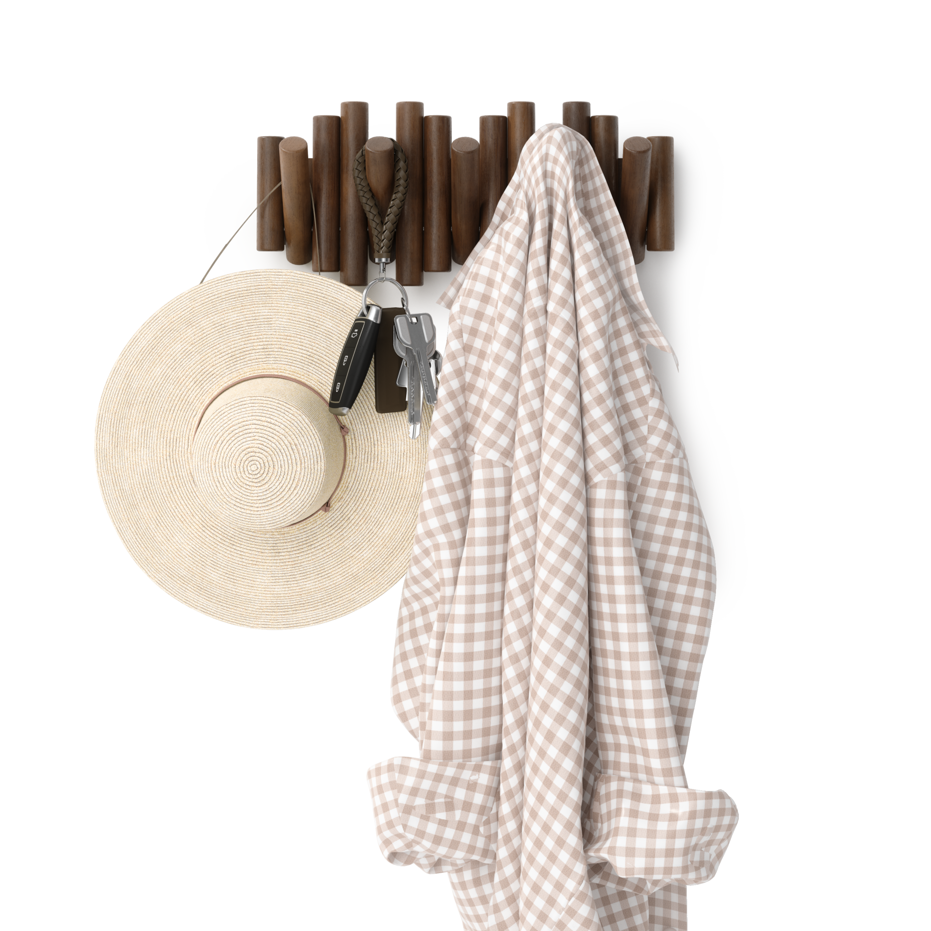 Picket 5 Wall Hook - Heavy Duty Hanging Hooks for Coats, Hats & Keys - Perfect for Entryway, Bathroom & Garage Organization