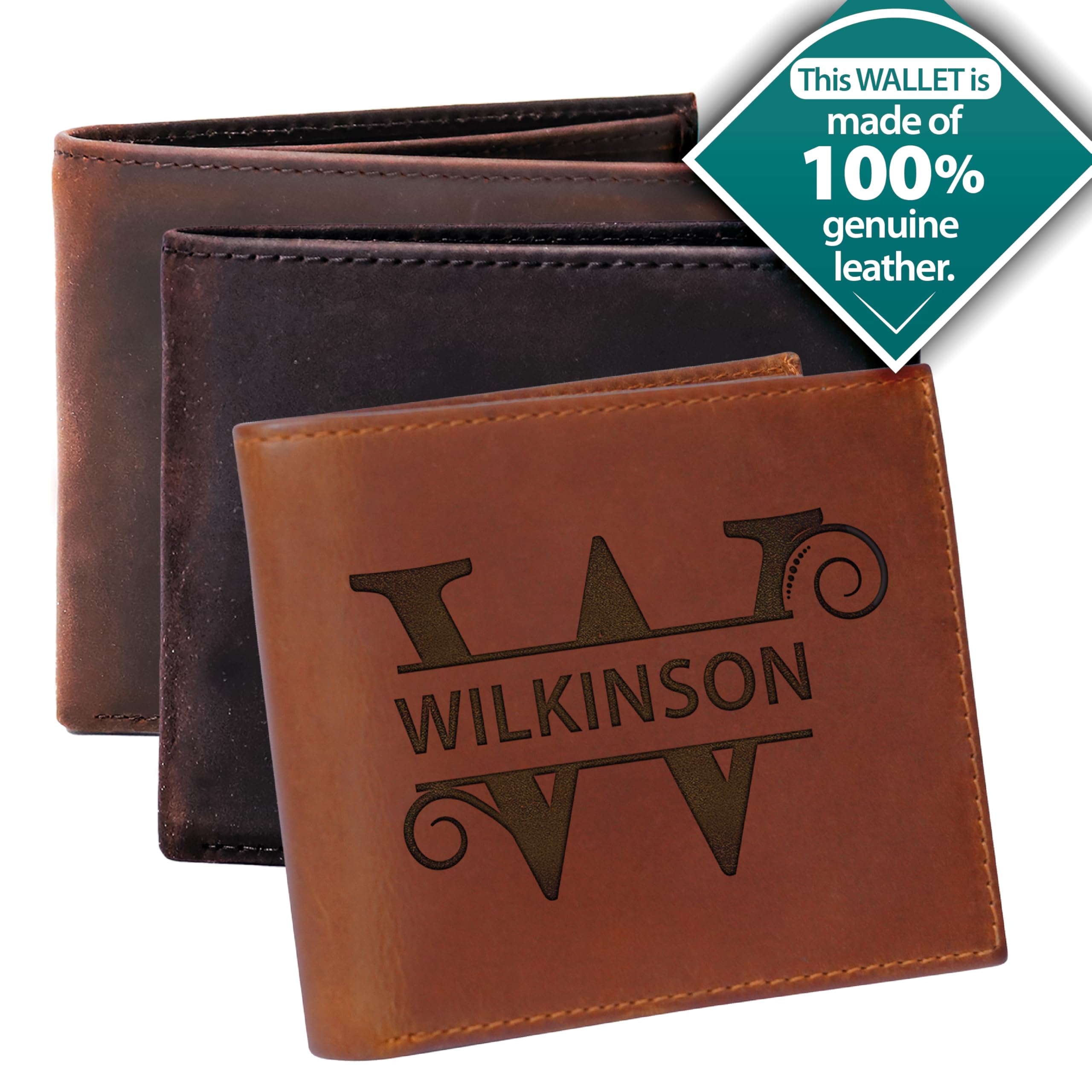 Personalized Leather Wallet for Men - Custom Engraved Gift for Husband, Dad, Boyfriend, Son & Fiance | Anniversary, Birthday & Father's Day Present | Premium RFID Blocking Bifold Wallet for Everyday Use & Travel