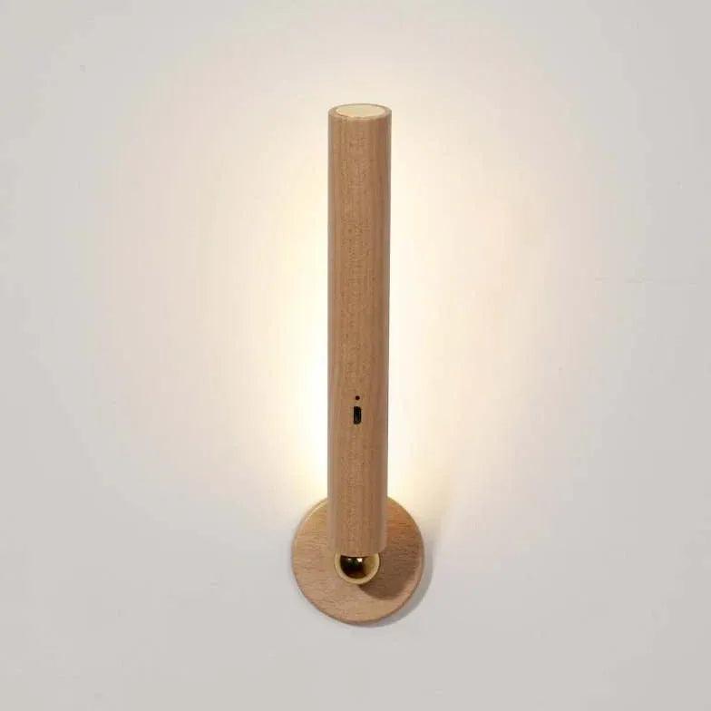 USB Rechargeable Wall Light - Wooden LED Night Light for Bedroom, Hallway, Nursery - Dimmable & Touch Control Home Decor Lighting