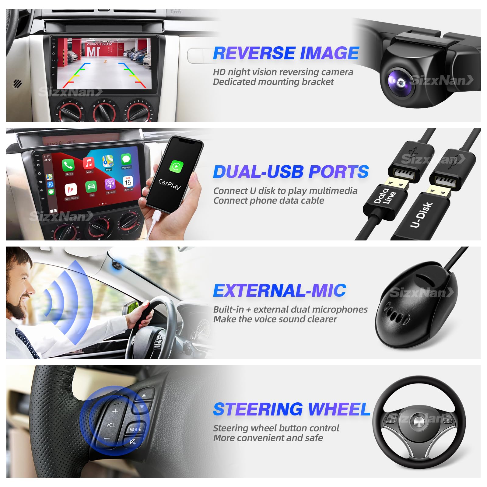 Mazda 3 Android Touch Screen Car Stereo with Apple CarPlay & Android Auto - Bluetooth GPS Navigation WiFi FM/AM Radio & Backup Camera Head Unit for Mazda 3 2004-2009 Models | Perfect for Hands-Free Calling, Music Streaming & Safe Parking