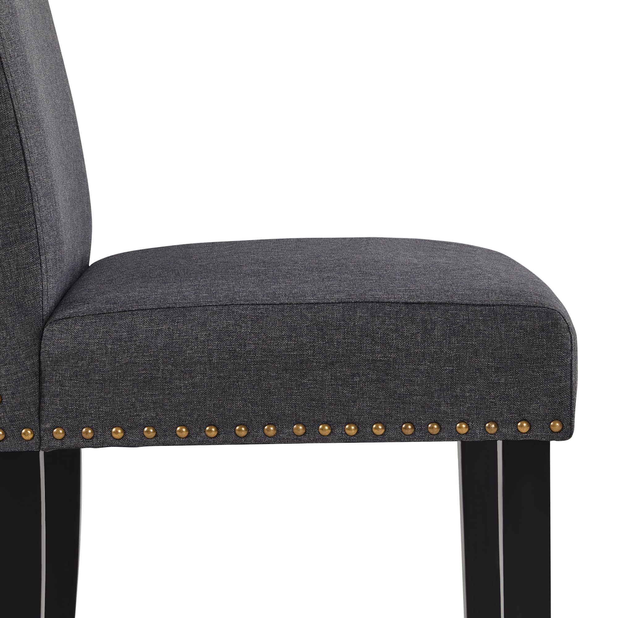 Yaheetech 6-Piece Dark Gray Dining Chairs Set - Rubber Wood Legs & Non-Woven Fabric Armless Chairs for Kitchen, Living Room, Hotel, Wedding, Lounge, Reception - Perfect for Home Dining, Office Meetings, and Event Seating