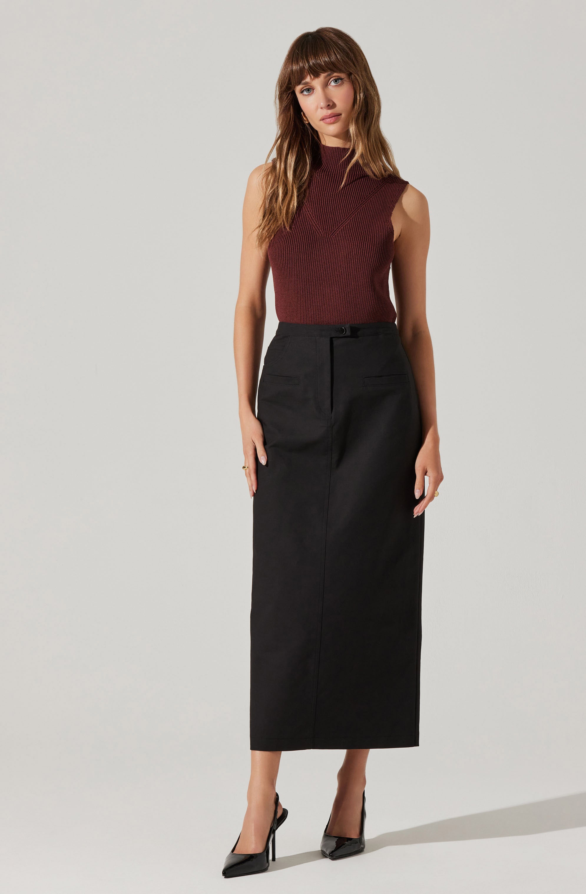 Zea Mock Neck Sleeveless Sweater for Women - Soft Knit Pullover Top for Fall & Winter - Perfect for Layering, Office Wear, and Casual Outfits
