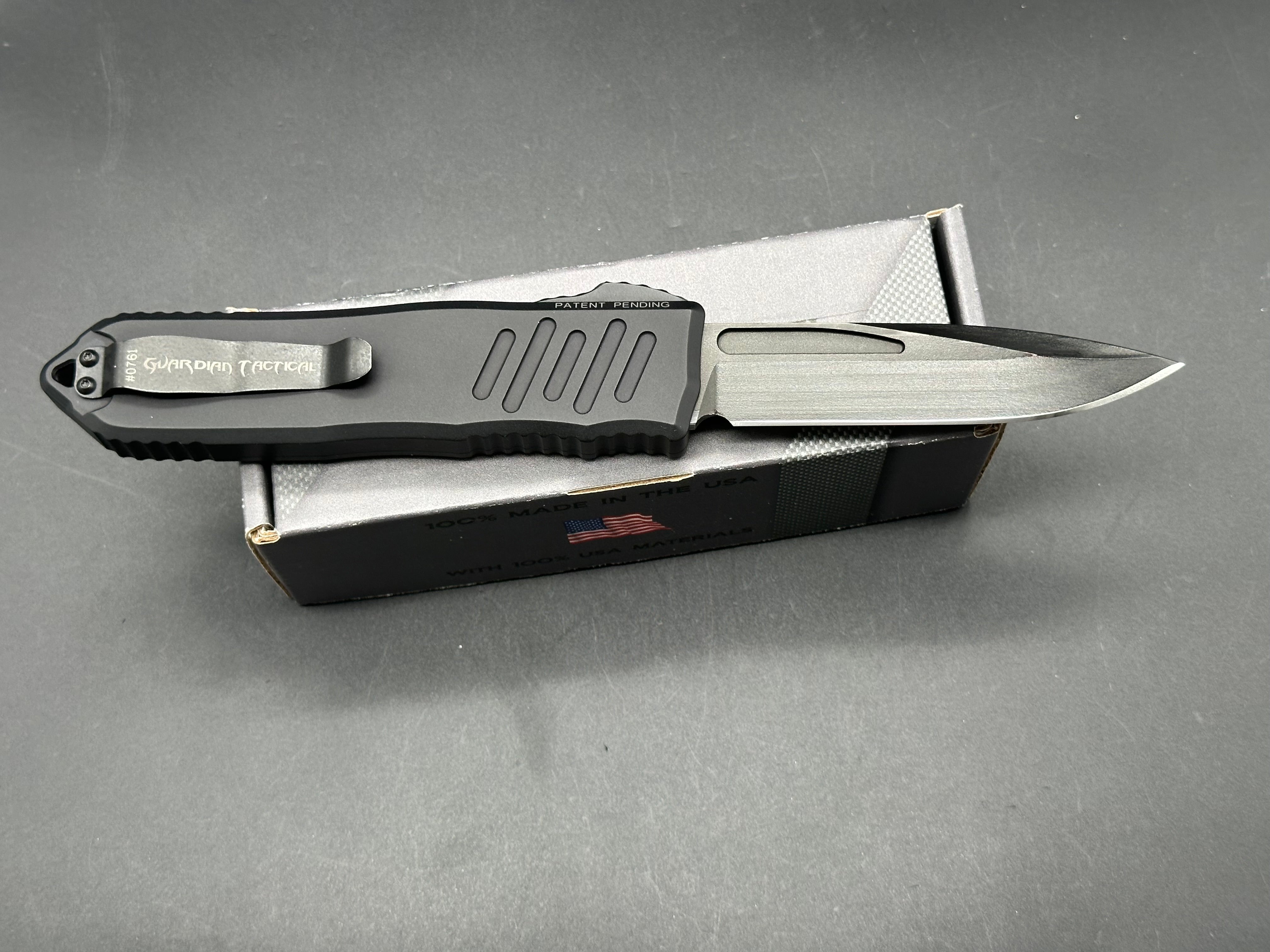 Guardian Tactical Recon 040 Folding Knife - Black Aluminum Handle with Elmax Steel Blade | EDC, Outdoor Survival, Camping & Tactical Use