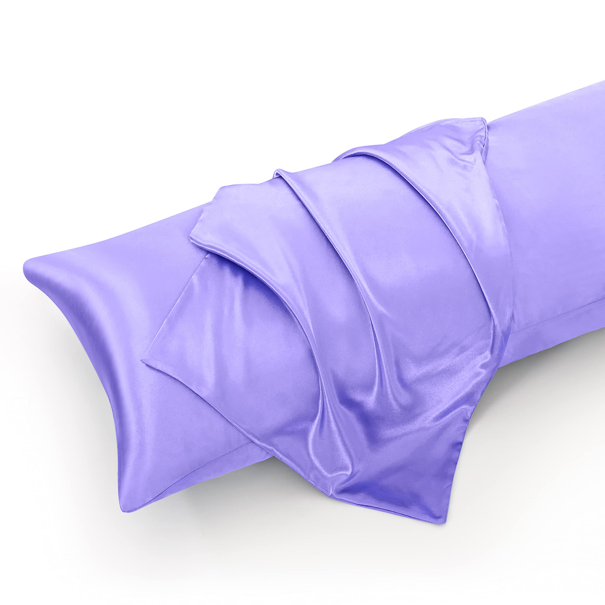 Entisn 5-Piece Silky Satin Sheet Set - King Size Luxury Bedding in Lavender | Ultra Soft & Breathable Satin Sheets Includes 1 Fitted Sheet, 1 Flat Sheet & 3 Pillowcases | Perfect for Master Bedroom, Guest Room & Hotel Style Decor
