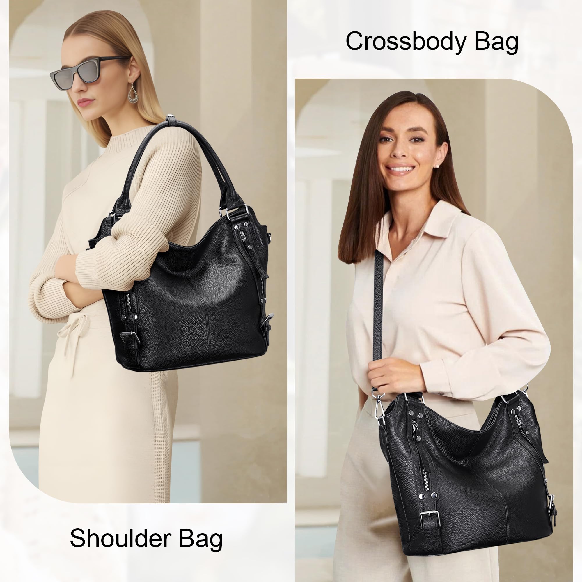 Genuine Leather Handbags for Women - Stylish Hobo Shoulder Bags & Ladies Tote Purse | Perfect for Work, Travel & Everyday Use