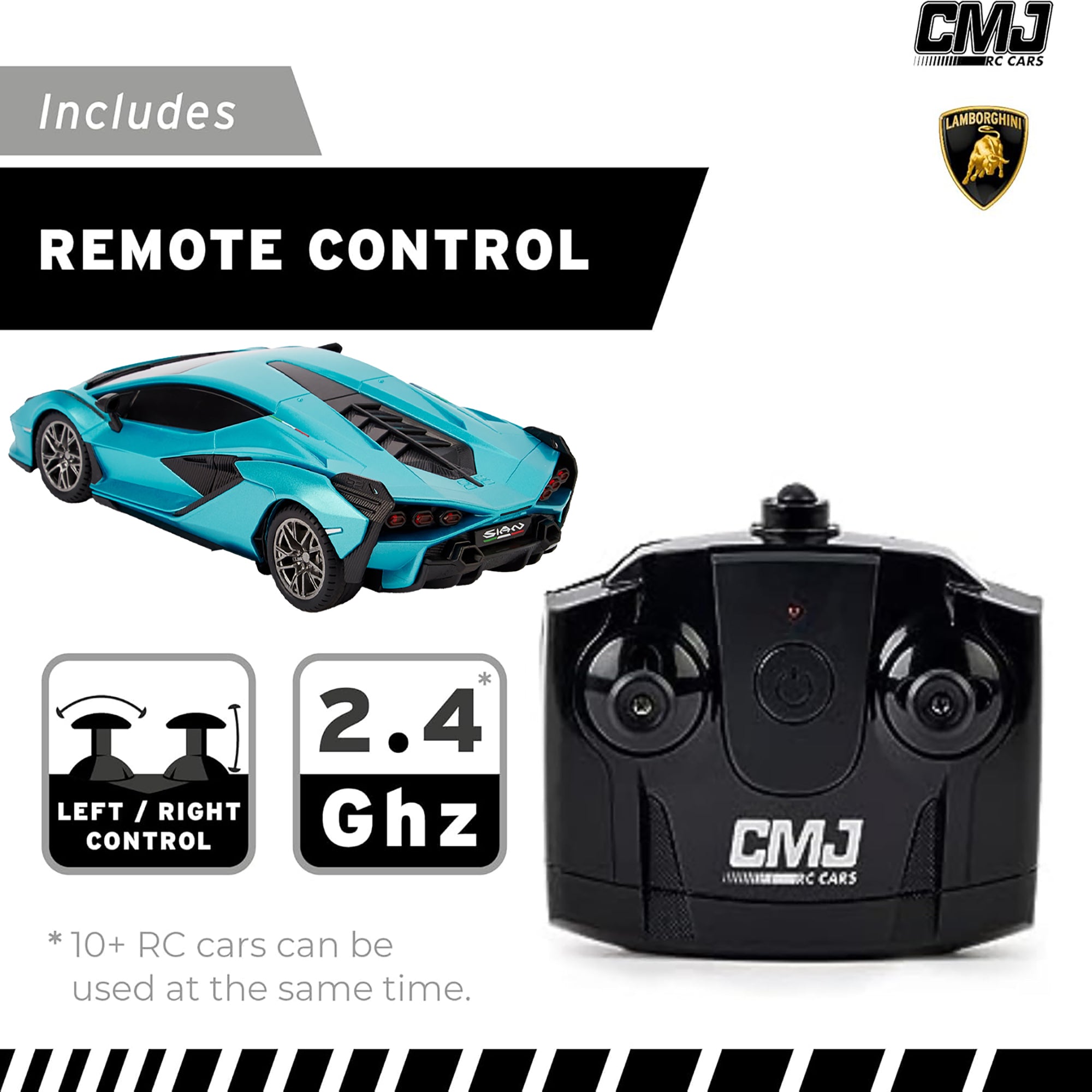 1:24 Scale Lamborghini Sián FKP 37 RC Car - Blue Remote Control Vehicle with LED Headlights | High-Speed Racing Toy for Kids & Adults, Perfect for Indoor & Outdoor Play