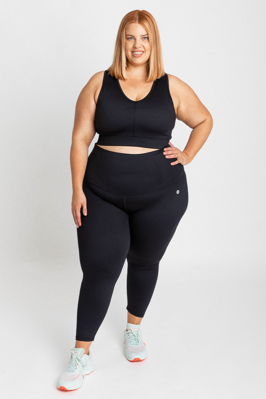 Essential High Waist 7/8 Yoga Leggings for Women - Black | Workout, Running & Gym Activewear