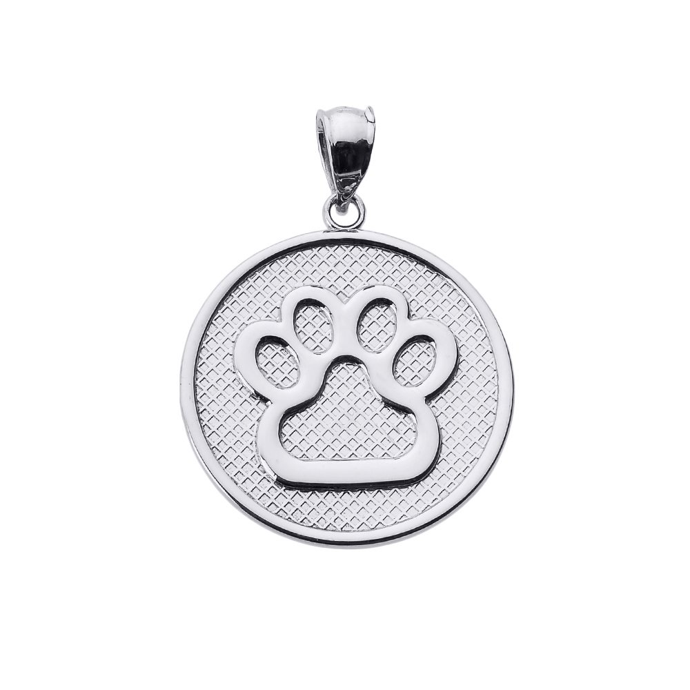 Sterling Silver Paw Print Disc Pendant Necklace - Perfect for Pet Lovers, Gifts & Everyday Wear