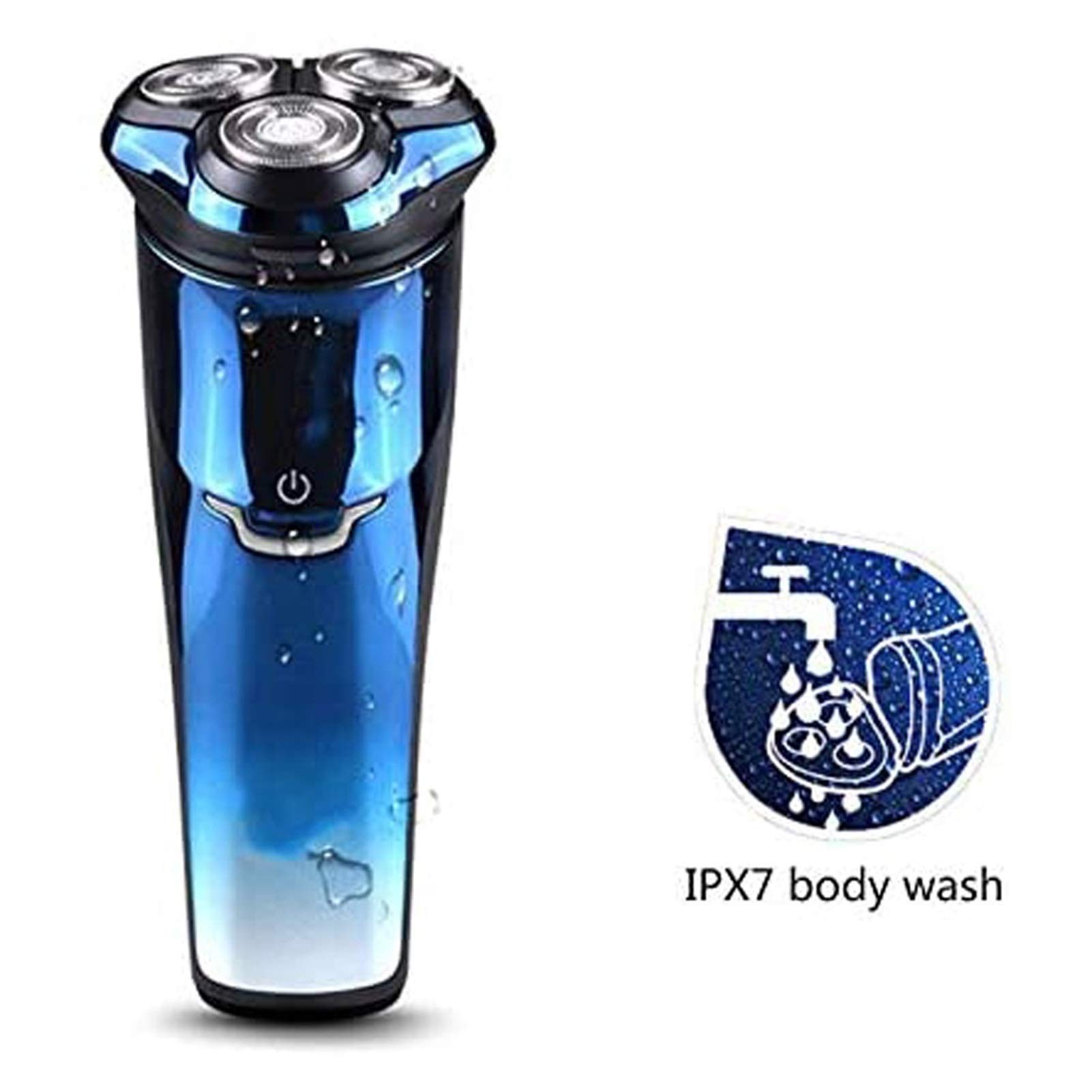 Premium Electric Shaver for Men - 3D Rotary Wet/Dry Waterproof Cordless Razor with Pop-up Trimmer | Rechargeable Shaving System for Smooth Shave | Ideal for Travel, Gym & Daily Grooming - Blue