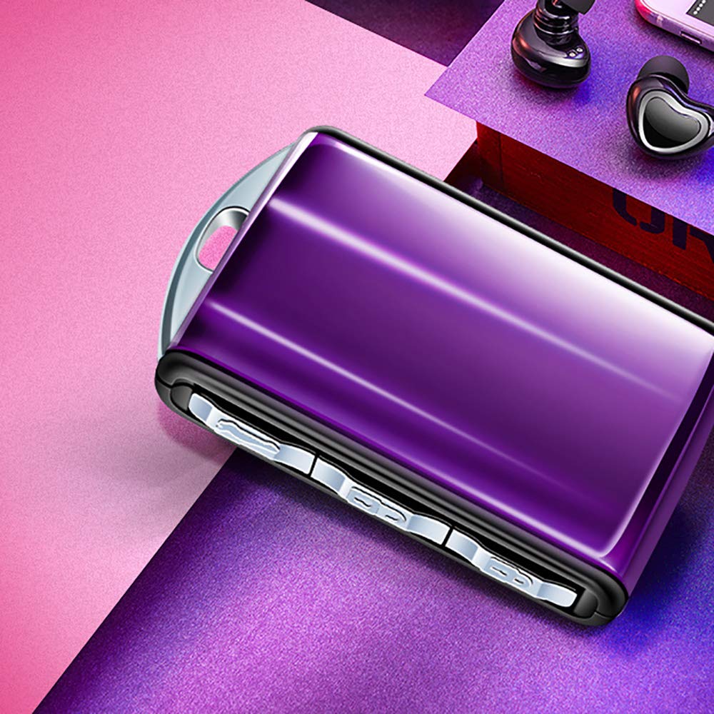 Volvo Key Fob Cover - Glossy Shine Resin & ABS Key Case Holder, Jacket Skin Protector for Keyless Entry (Purple) - Perfect for XC90, XC60, S90 & More Models