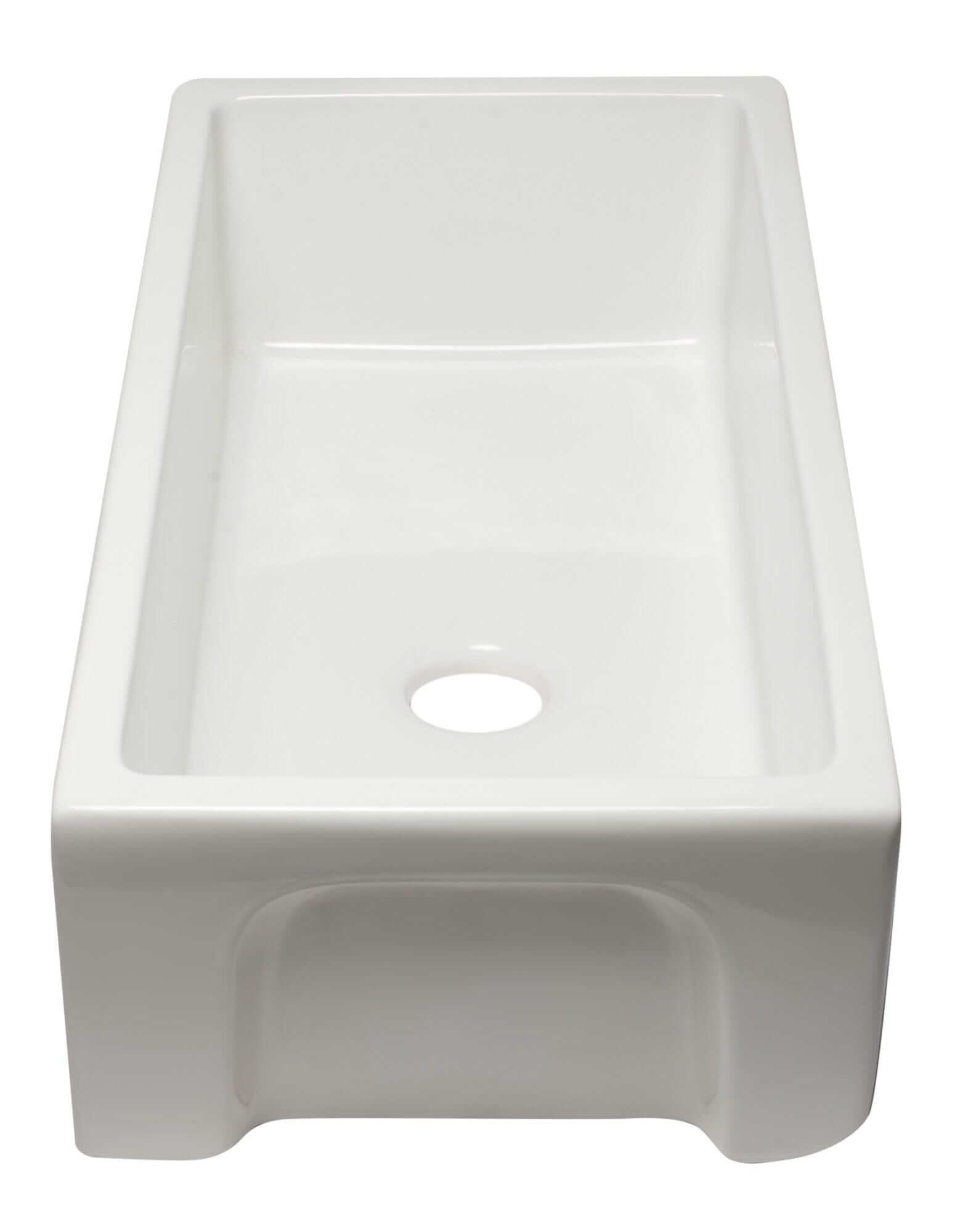 ALFI 36-inch White Reversible Farmhouse Sink - Smooth/Fluted Fireclay Single Bowl Kitchen Sink (Model AB3618HS W) - Perfect for Farmhouse, Cottage & Modern Kitchen Remodels