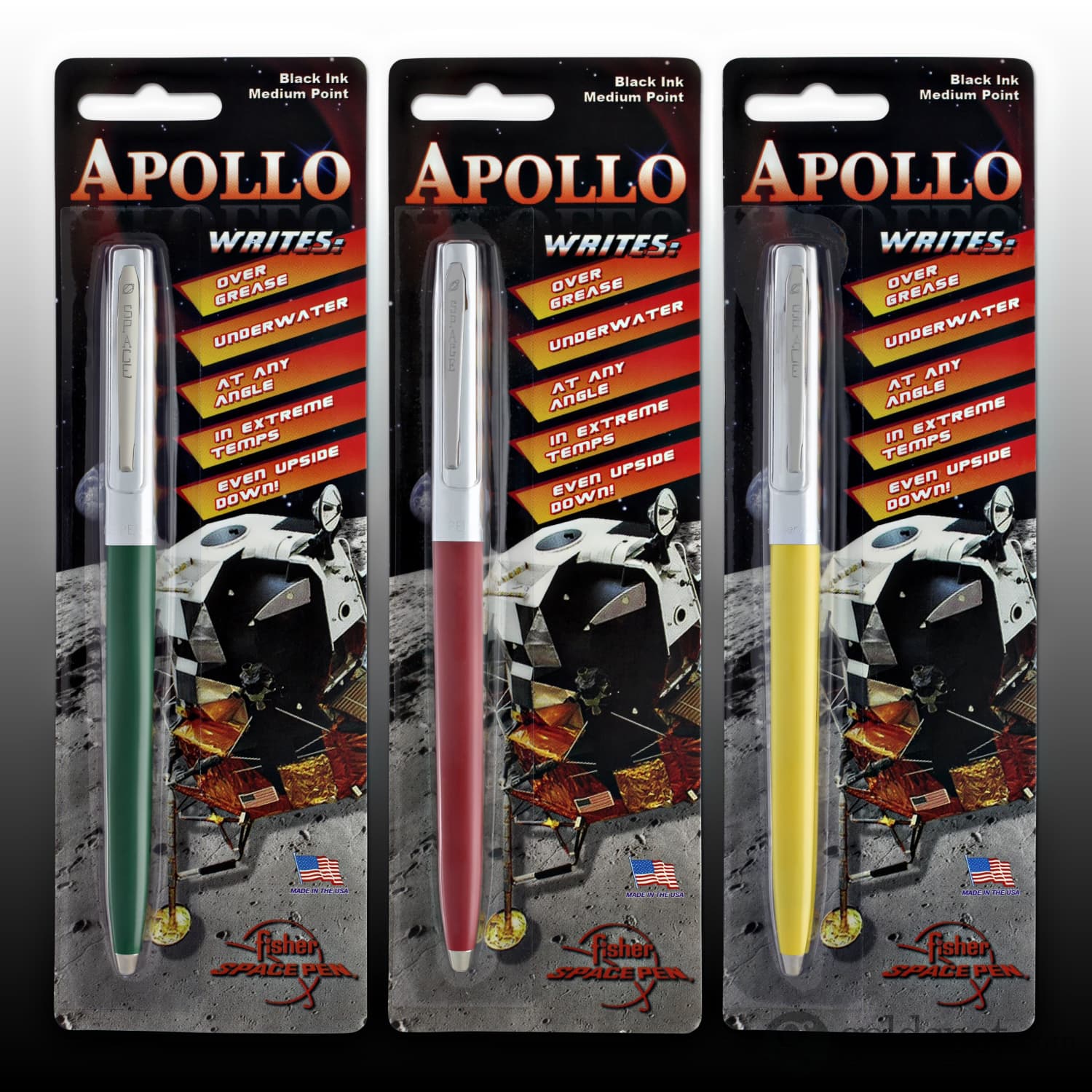 Fisher Space Pen Cap-O-Matic Ballpoint Pen - Green & Chrome | Refillable, Pressurized Ink for Writing in Any Condition | Perfect for Outdoor, Travel & Everyday Use